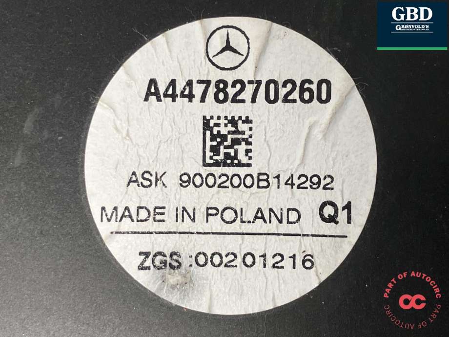 Bilstereo sub-woofer til Mercedes V-Klasse 2014-->> (W447) (W447) (ASK|A 447 827 40 00|A 447 827 02 60|900200B14292)