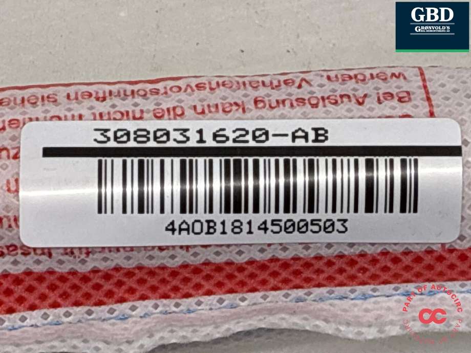 Airbag gardin høyre til BMW 2-Serie, Active/Gran Tourer 2014-->> (F45/F46) (F45/F46) (72 12 7 301 296|308031620-AB|)