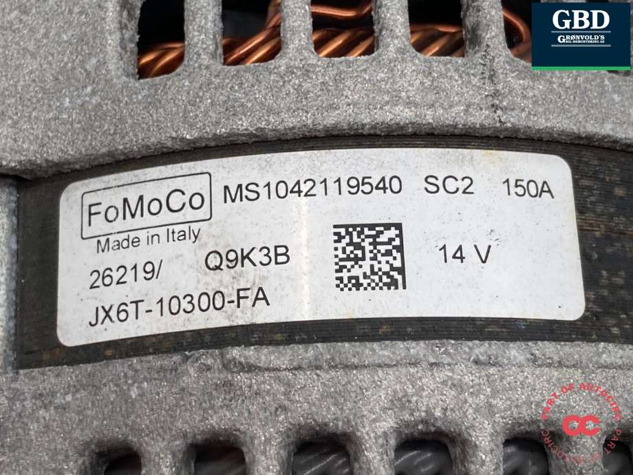 Dynamo til Ford Focus 2018-->> (Type IV) (2647766|2198947|JX6T-10300-FA)