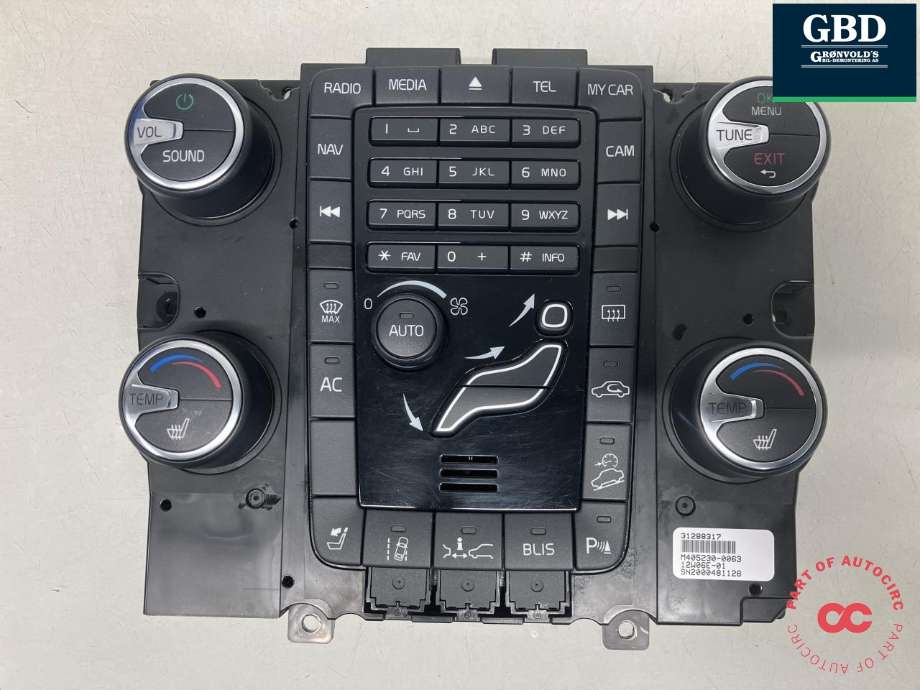Varmeapparat betjening til Volvo XC60 2008-2013 (Type I, Fase 1) (30795271|)