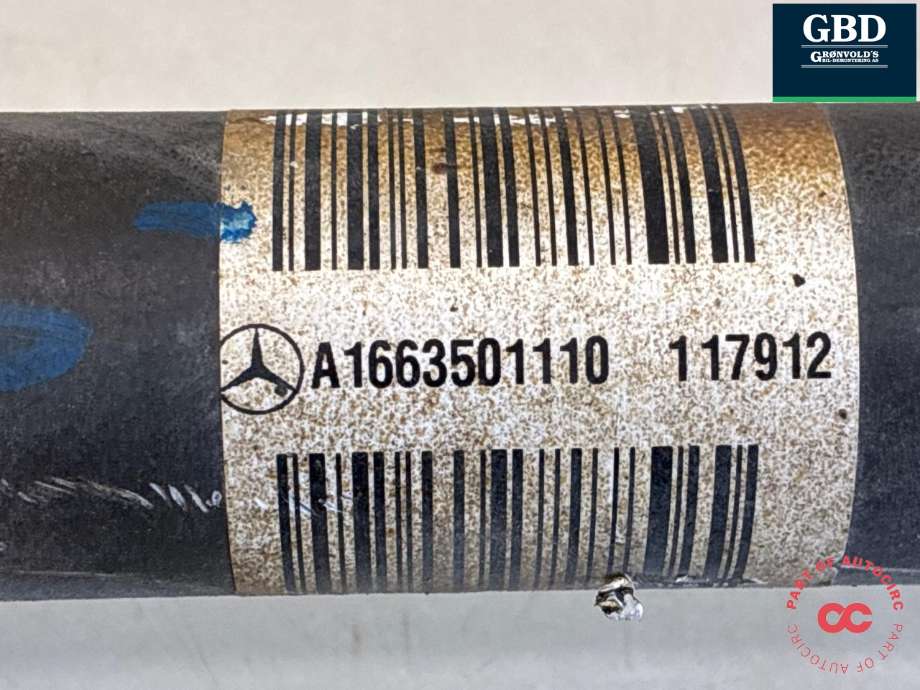 Drivaksel venstre bak, diesel/automat til Mercedes ML 2011-2015 (Fase 1) (W166) (W166) (A 166 350 11 10|A 166 350 11 10 80|)