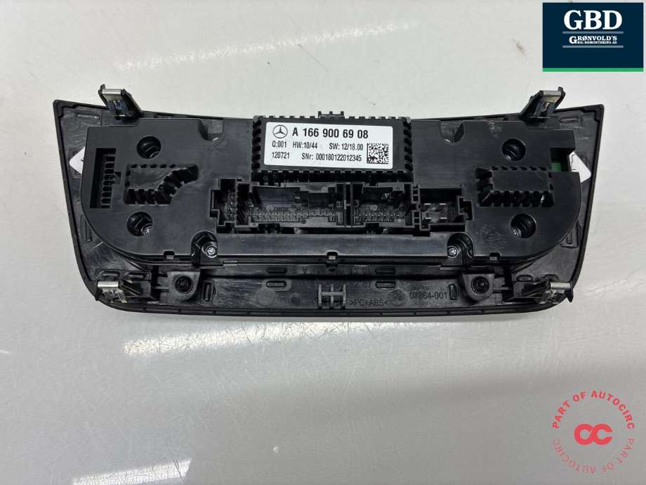 Varmeapparat betjening til Mercedes ML 2011-2015 (Fase 1) (W166) (W166) (A 166 900 69 08|A 166 900 94 05| A 166 900 81 03|A 166 900 17 04)