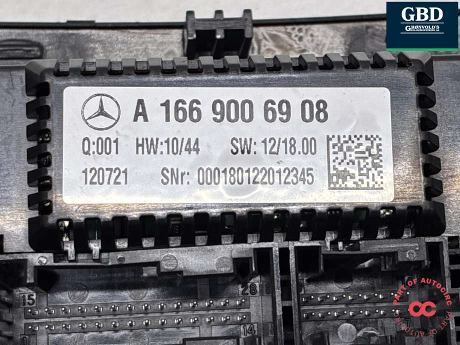 Varmeapparat betjening til Mercedes ML 2011-2015 (Fase 1) (W166) (W166) (A 166 900 69 08|A 166 900 94 05| A 166 900 81 03|A 166 900 17 04)