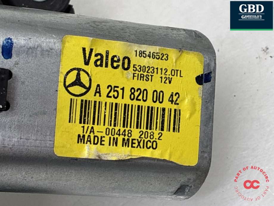 Viskermotor bakrute til Mercedes ML 2011-2015 (Fase 1) (W166) (W166) (A 251 820 00 42|)