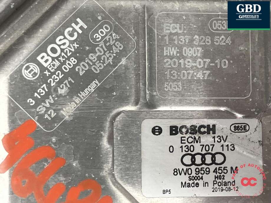 Kjølevifte elektrisk til Audi e-tron 2018-->> (8W0 959 455 T|8W0 959 455 M|)