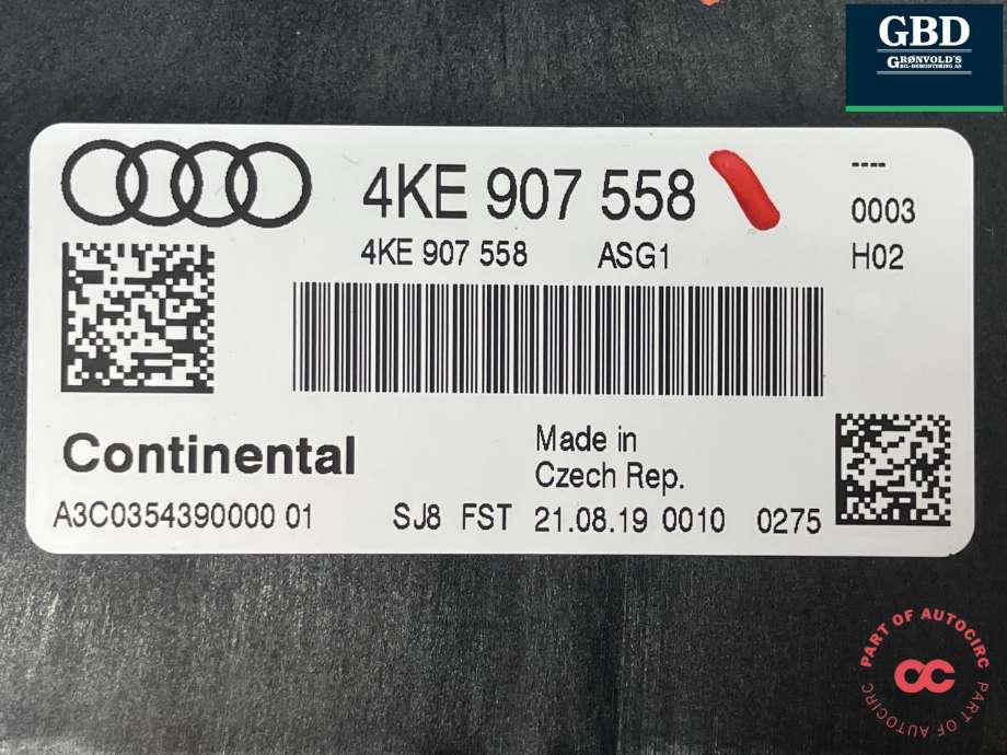 Styreenhet motor til Audi e-tron 2018-->>  (4KE 907 558 C|)