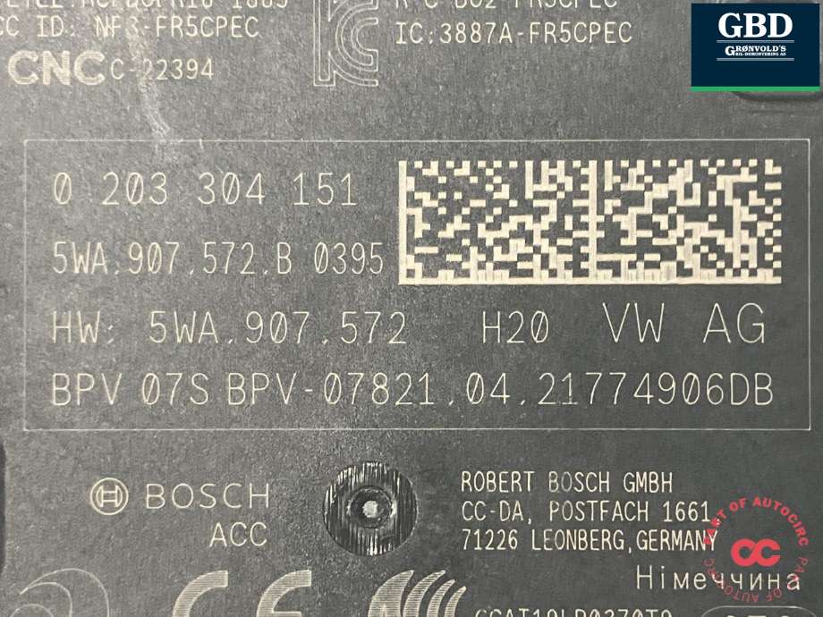 Sensor radar til VW Golf VIII 2020-->> (BOSCH|5WA 907 572 B||0 203 304 151)