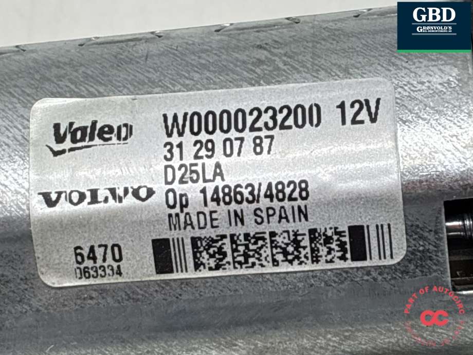 Viskermotor bakrute til Volvo XC70 2008-2013 (Type II, Fase 1)  (31290787|)