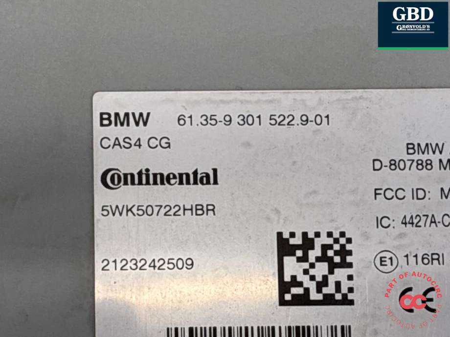 Styreenhet diverse til BMW 5-Serie 2010-2017 (F10/F11) (F10/F11) (61 35 6 809 374|6135 9 301 522 9 01|)