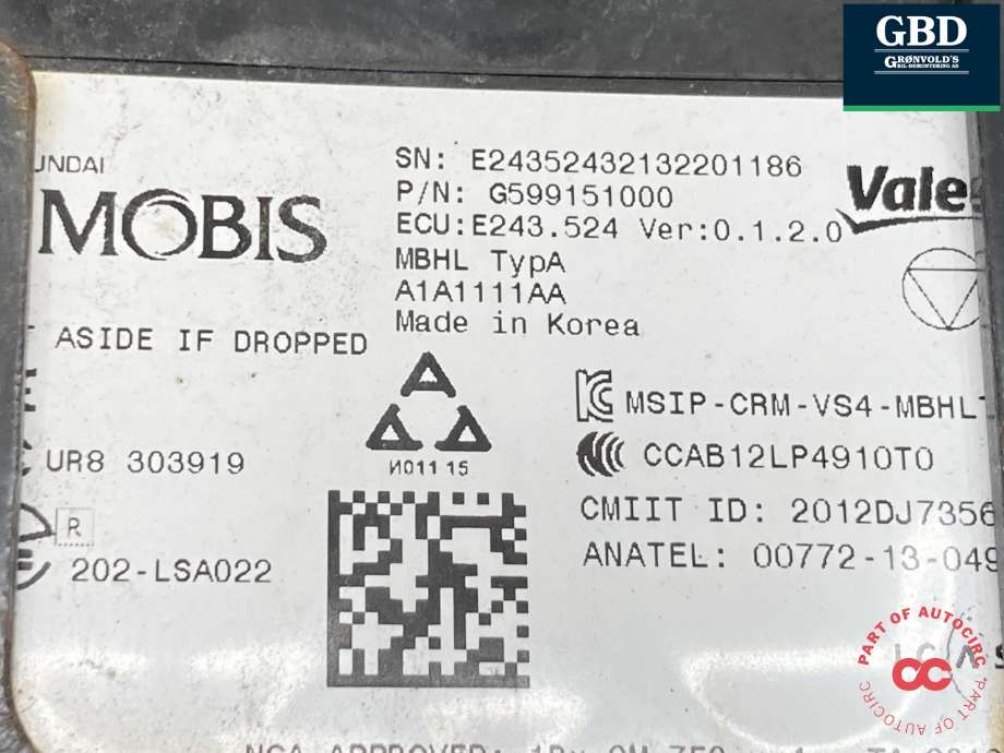 Sensor blindsone til Kia Niro 2016-2021  (99150G5000|99150-G5000|G599151000)