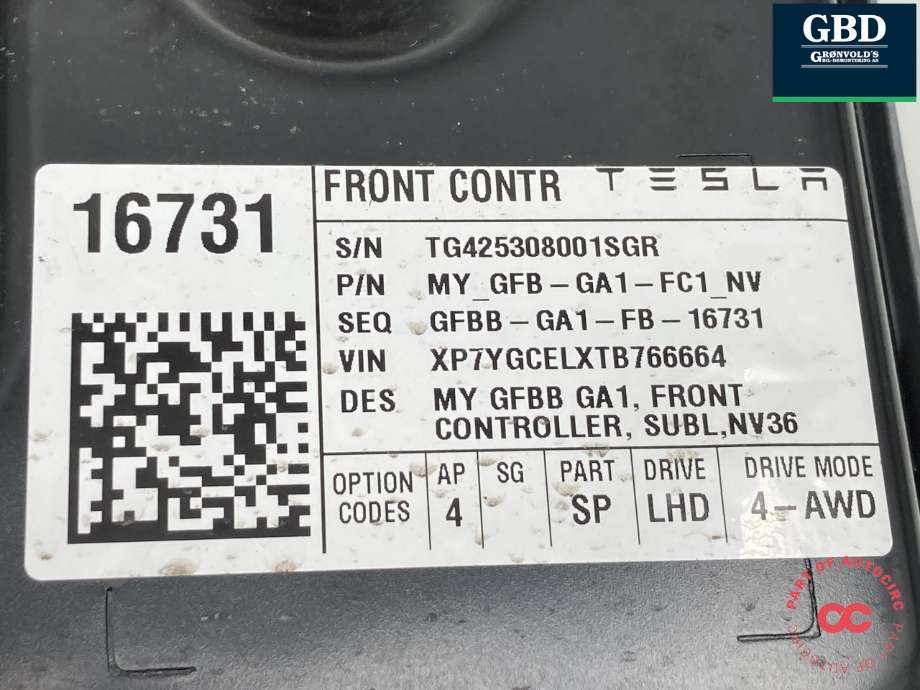 Styreenhet comfort (BCM) til Tesla Model Y 2024-->> (Type II)  (1999613-01-A|1497327-00-B|1497327-00-C)