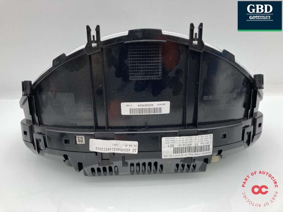 Instrumentpanel til Mercedes C-Klasse 2007-2011 (Fase 1) (W204) (W204) (A 204 540 61 48|A 204 540 45 48|A 204 540 31 48)