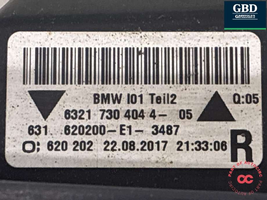 Baklykt fra støtfanger venstre til BMW i3 2013-2022  (63 21 7 304 043|)