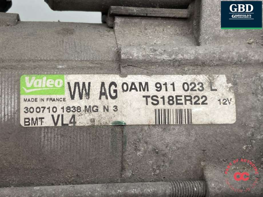 Starter diesel til VW Touran 2010-2015 (Type I, Fase 3)  (0AM 911 023 L|0AM 911 023 LX|)