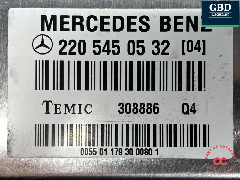 Styreenhet nivå/luftfjæring til Mercedes S-Klasse 1999-2005 (W220) (W220) (TEMIC|A 220 545 41 32 A 220 545 38 32 |A 220 545 07 32 ||A 220 545 05 32|308886)