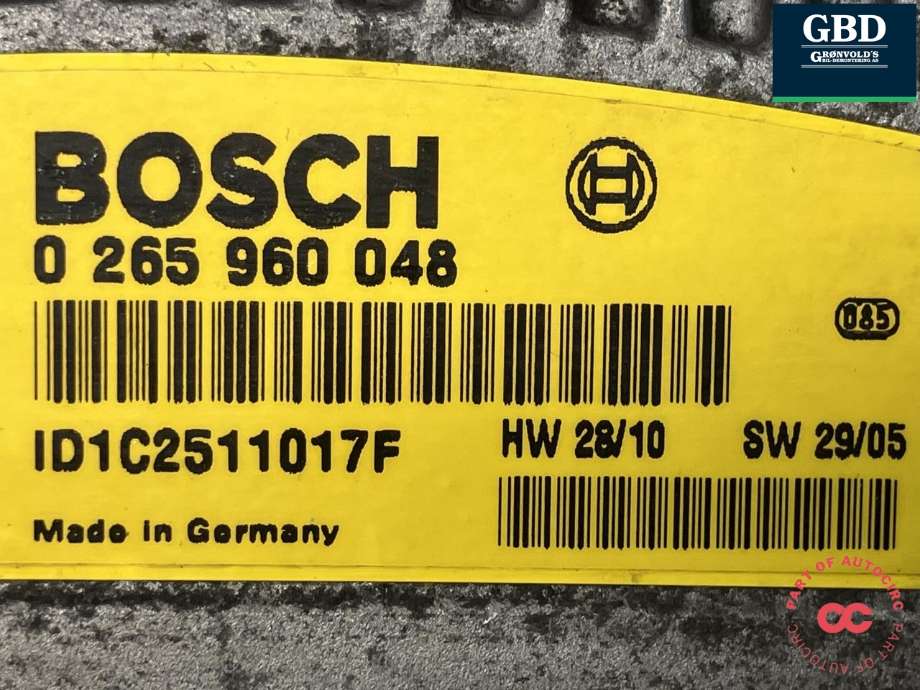 ABS sentral til Mercedes E-Klasse 2002-2006 (Fase 1) (W211) (W211) (BOSCH|A 005 431 81 12 | A 005 431 73 12|A 008 431 39 12|0 265 250 143| 0 265 960 048)
