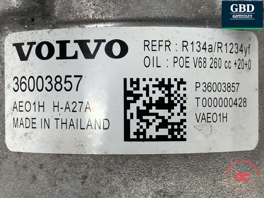 Aircondition kompressor elbil til Polestar 2 2020-->>  (36010526|)