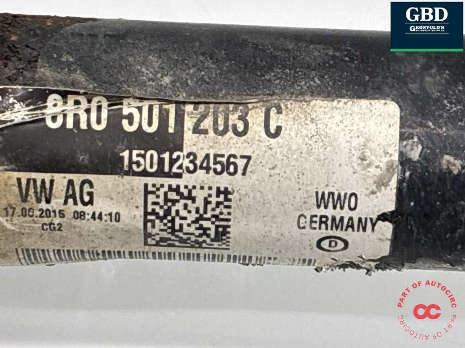 Drivaksel venstre bak, diesel/automat til Audi A6, Allroad 2015-2019 (Type III, Fase 2) (C7) (C7) (8R0 501 203 C|8R0 501 203 CX|)