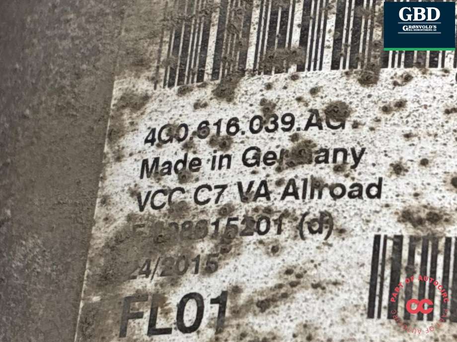Fjær foran nivå luftpute/belg til Audi A6, Allroad 2015-2019 (Type III, Fase 2) (C7) (C7) (4G0 616 039 AR|)