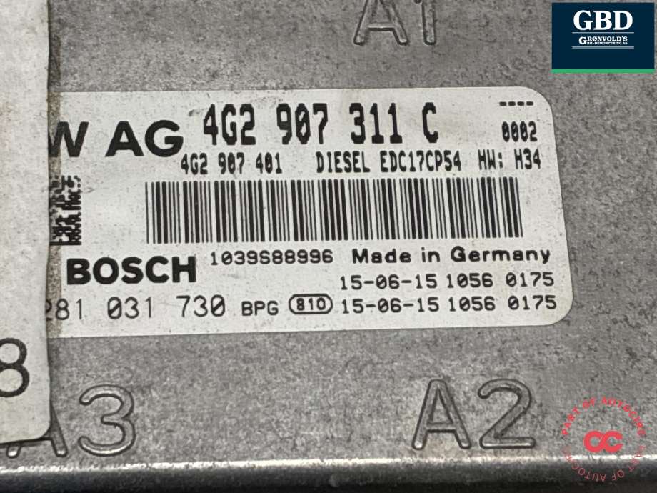 Styreenhet motor til Audi A6, Allroad 2015-2019 (Type III, Fase 2) (C7) (C7) (4G2 907 311 C|)