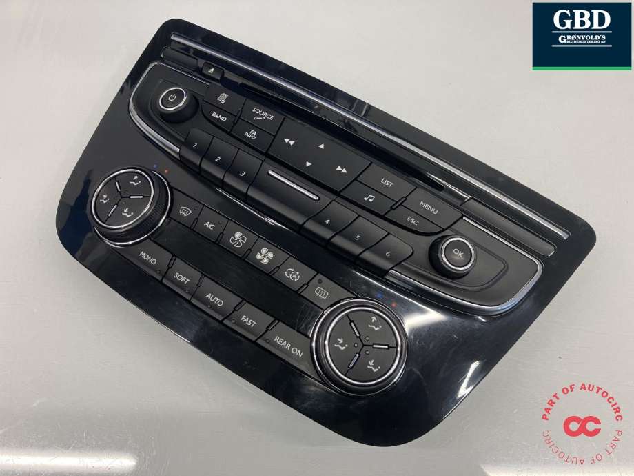 Bilstereo betjeningspanel til Peugeot 508, 2011-2014 (Type I, Fase 1)  (98 023 794 XZ)