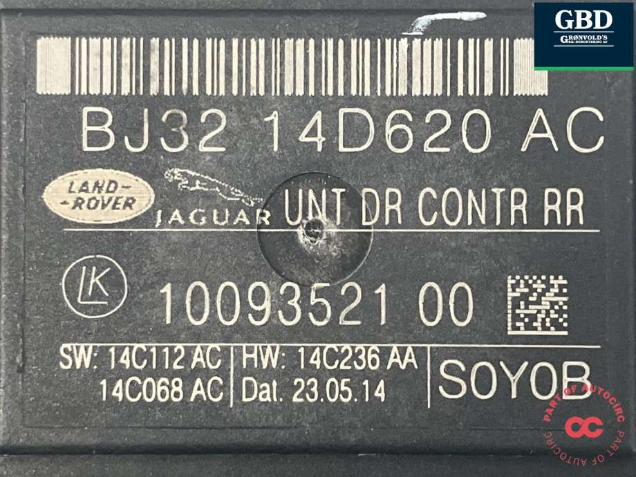 Styreenhet dør høyre bak til Land Rover Discovery 2009-2017 (Type IV)  (LR044071|BJ3214D620AD|)