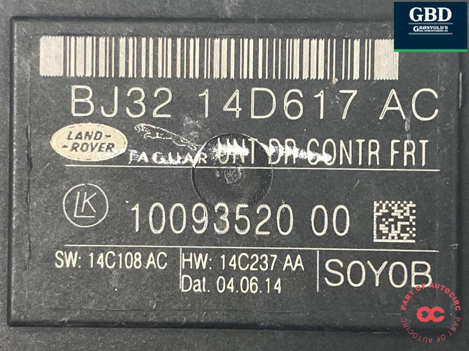 Styreenhet dør høyre foran til Land Rover Discovery 2009-2017 (Type IV) (LR044069|BJ3214D617AD|)