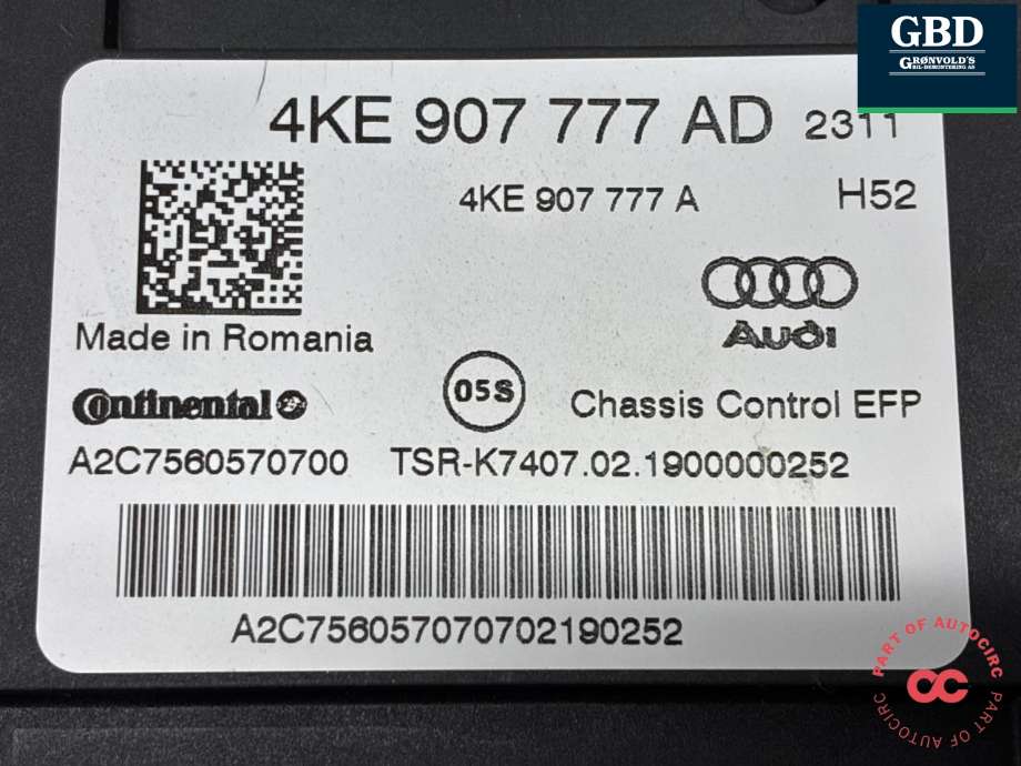 Styreenhet nivå/luftfjæring til Audi e-tron 2018-->>  (4KE 907 777 AH|)