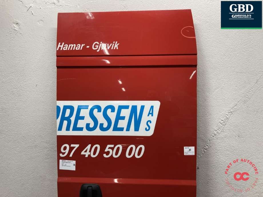 Dør høyre bak varebil til Citroën Jumper 2014-->> (Type III, Fase 2) (16 781 871 80|16 125 981 80|)