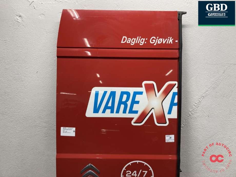 Dør venstre bak varebil til Citroën Jumper 2014-->> (Type III, Fase 2)  (16 173 229 80|16 125 975 80|)