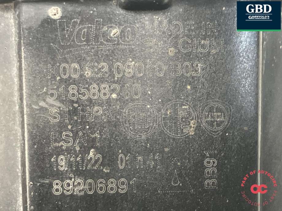 Tåkelykt høyre foran til Citroën Jumper 2014-->> (Type III, Fase 2) (VALEO|16 125 021 80|518588240|89206891)