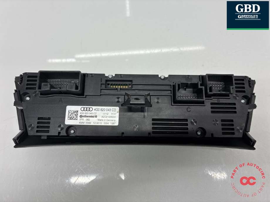 Varmeapparat betjening til Audi A6, Allroad 2015-2019 (Type III, Fase 2) (C7) (C7) (4G0 820 043 CD|)