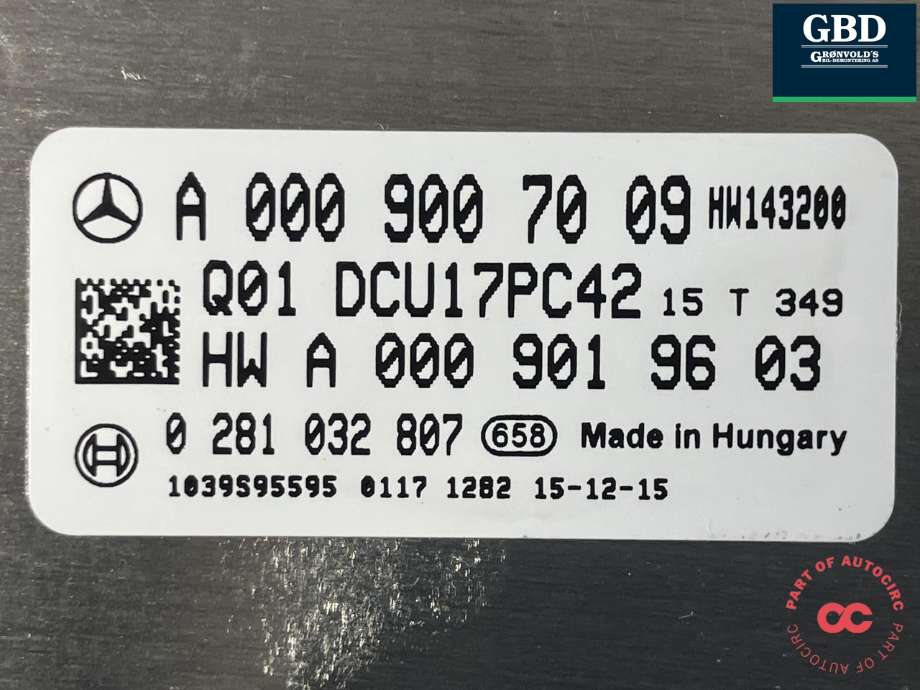 Styreenhet Ad-Blue til Mercedes V-Klasse 2014-->> (W447) (W447) (BOSCH|A 000 900 42 13|A 000 900 70 09|0 281 032 807)