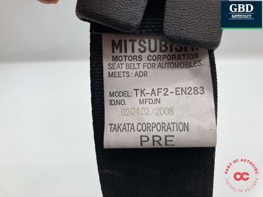 Sikkerhetsbelte foran høyre til Mitsubishi Pajero 2007-2016 (Type IV, Fase 1) (7000A540XA|)