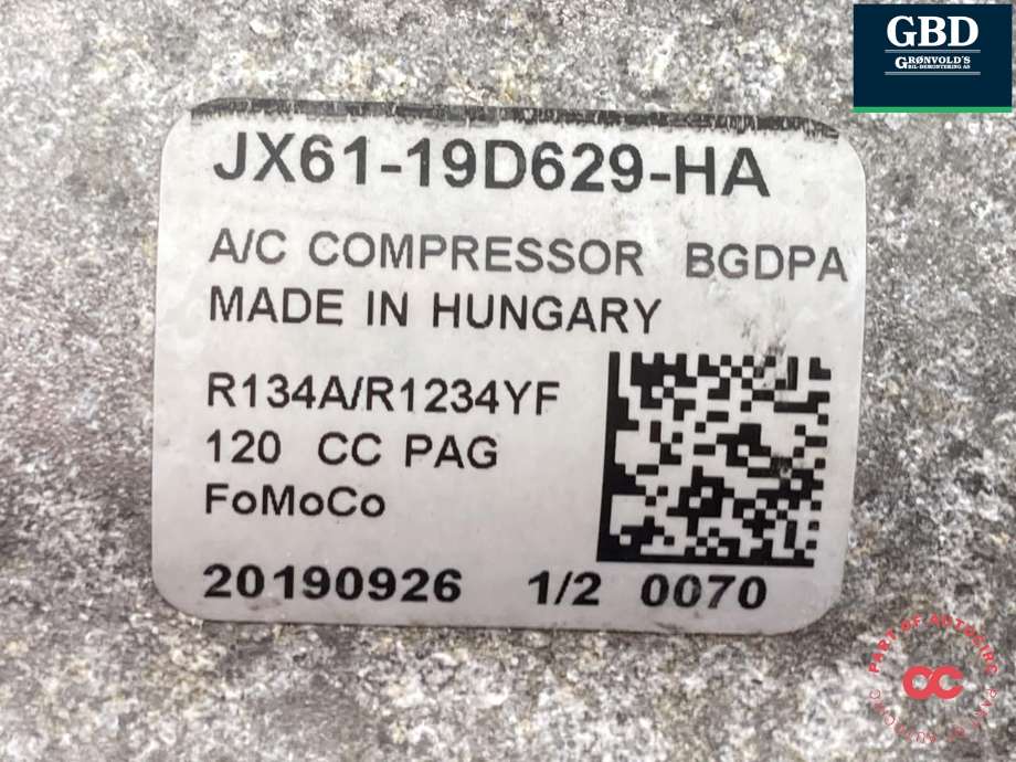 Aircondition kompressor til Ford Focus 2018-->> (Type IV) (2634805|JX61-19D629-HC|)