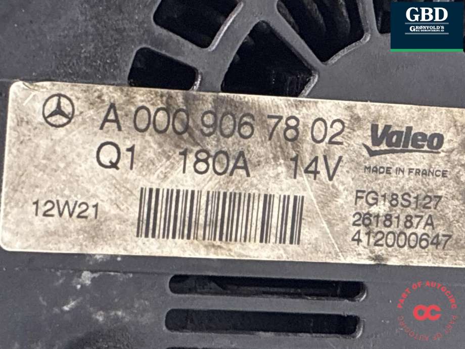 Dynamo diesel til Mercedes E-Klasse 2009-2013 (Fase 1) (W212) (W212) (A 000 906 78 02|A0009067802|)