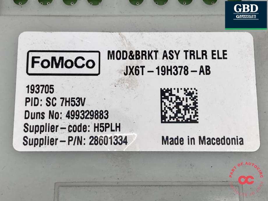 Styreenhet hengerfeste til Ford Focus 2018-->> (Type IV) (2676237| 2239623|JX6T-19H378-AB|)