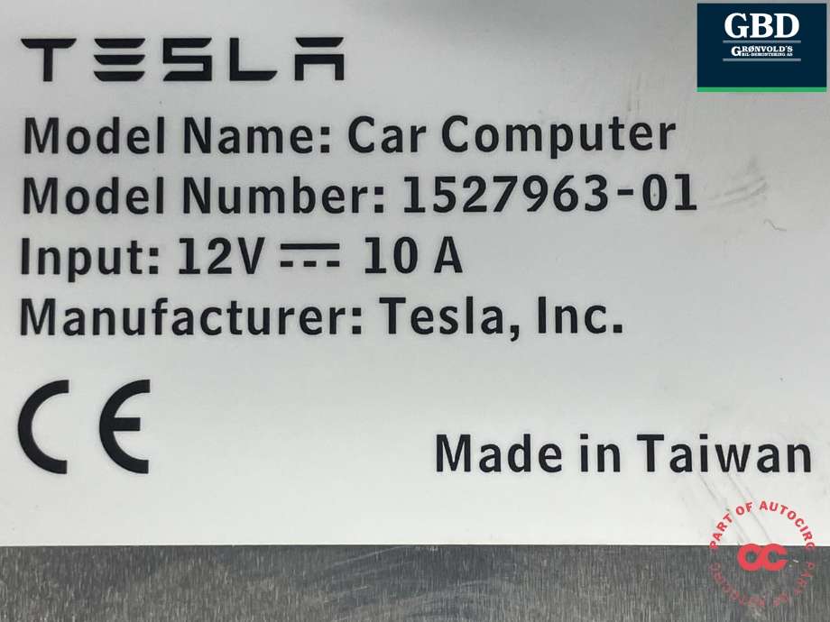 Styreenhet autopilot til Tesla Model 3 2018-2023 (Fase 1)  (1462554-S1-I|1462554-01-H|)