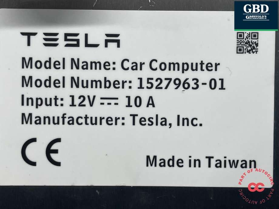 Styreenhet autopilot til Tesla Model 3 2018-2023 (Fase 1)  (1462554-S1-I|1462554-01-H|)