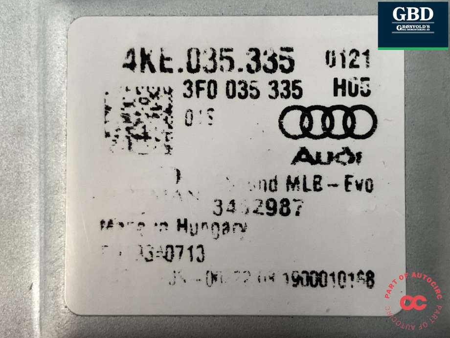 Styreenhet diverse til Audi e-tron 2018-->>  (4KE 035 335|4KE 035 335 A|)