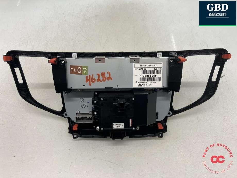 Bilstereo navigasjon betjeningspanel til Honda Accord 2008-2015 (Type VIII)  (39106TL0G21ZA|)