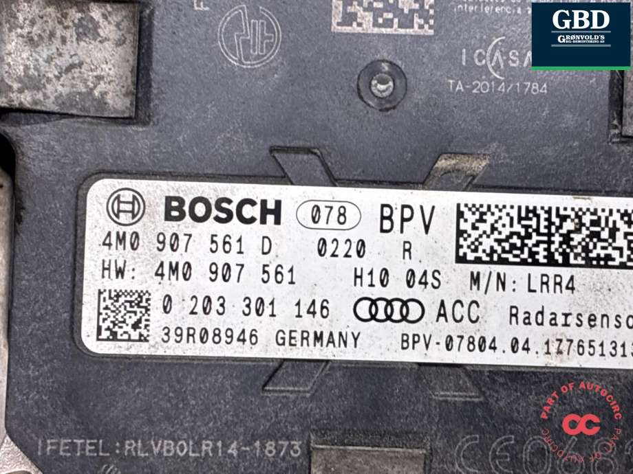 Sensor radar til Audi Q7 2015-->> (Type II) (4M0 907 561 D|)