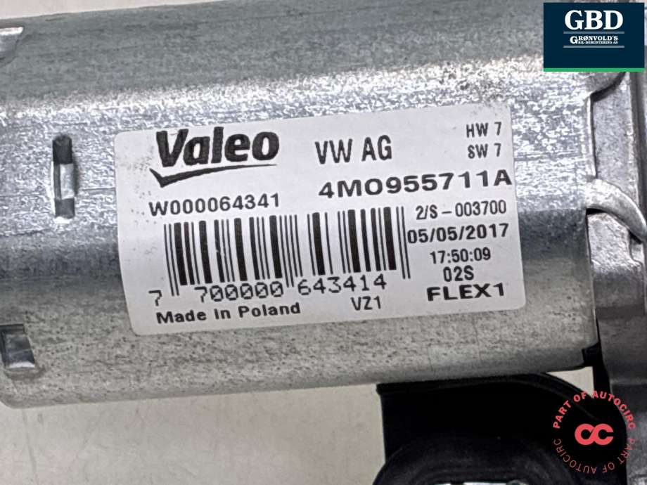 Viskermotor bakrute til Audi Q7 2015-->> (Type II)  (4M0 955 711 B|4M0 955 711 A|)