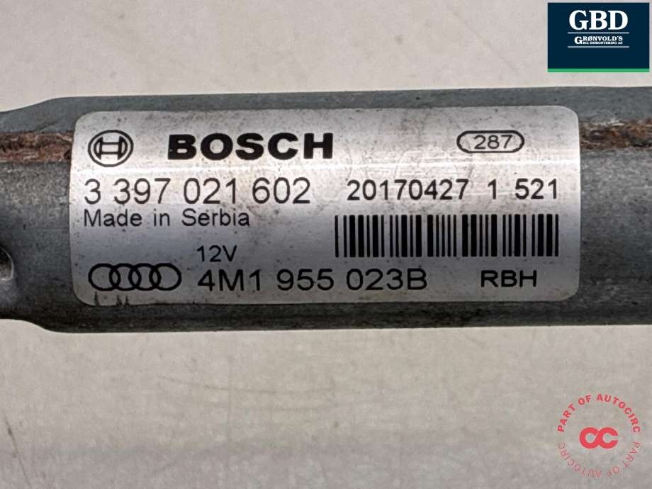 Viskermotor frontrute komplett m/overføring til Audi Q7 2015-->> (Type II) (4M1 955 023 B|)