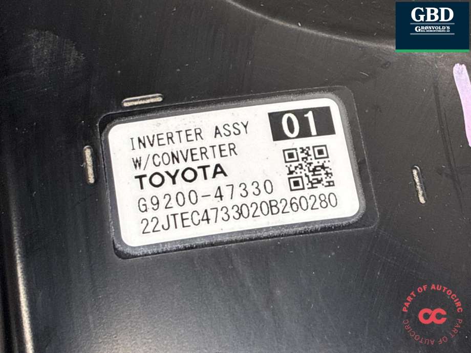 Inverter hybrid til Toyota C-HR 2016-->>  (G920049136|G920049135|G9200-47330)