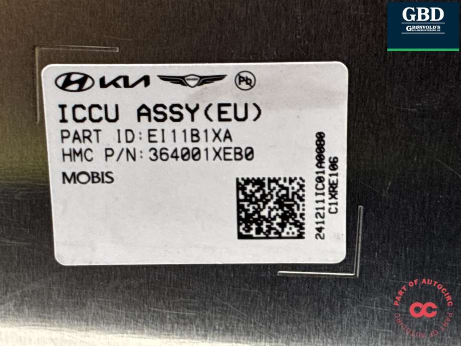 Batterilader (OBC - On Board Charger) til Hyundai Ioniq 6 2023-->>  (364001XEB0|)
