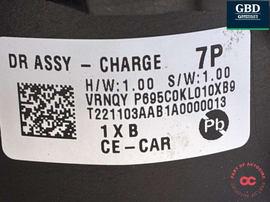 Ladeluke karosseri elbil til Hyundai Ioniq 6 2023-->>  (695C0KL0 10XB9|)