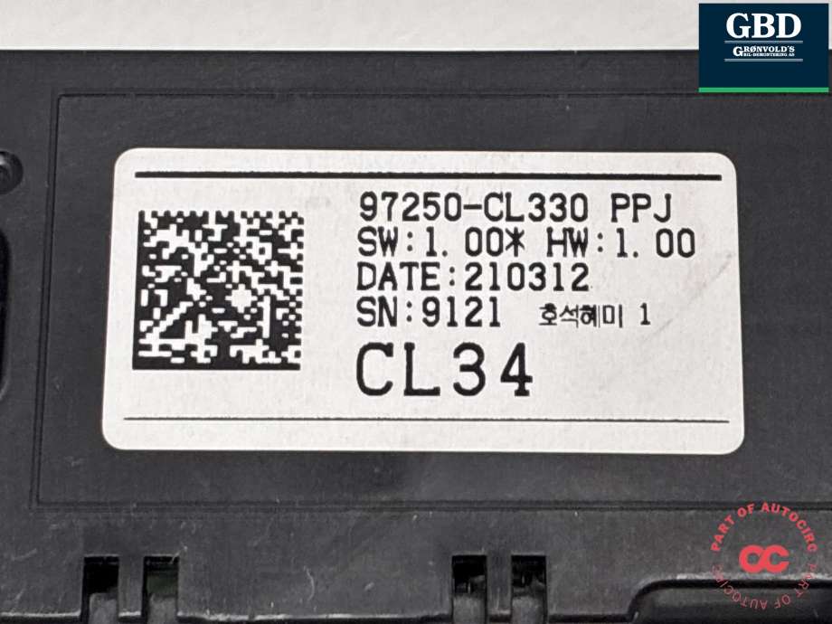 Varmeapparat betjening til Hyundai Santa Fe 2021-->> (Type IV)  (97250-CL330|)