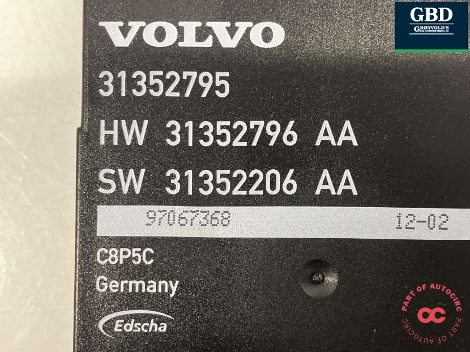 Styreenhet elektrisk bakluke til Volvo XC60 2008-2013 (Type I, Fase 1)  (EDSCHA|31420655|31352795|31352796)