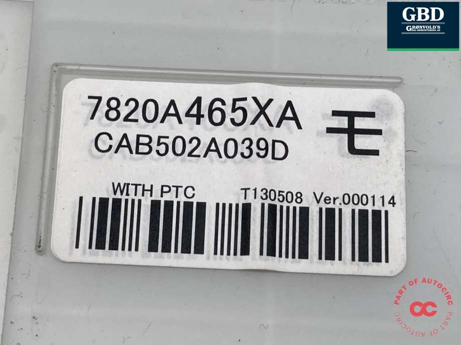 Varmeapparat betjening til Mitsubishi Outlander 2012-2015 (Type III, Fase 1)  (7820A465XA|)